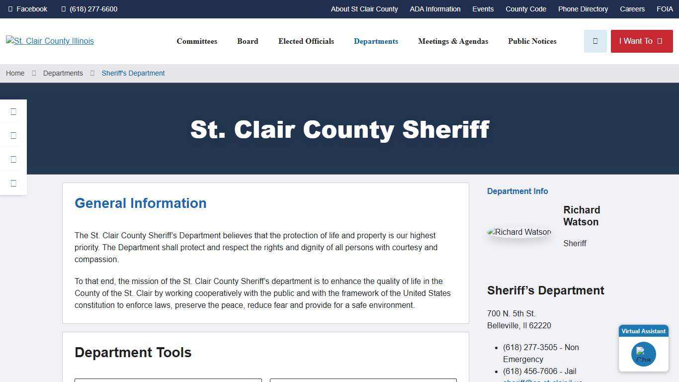 Sheriff's Department | Departments | St. Clair